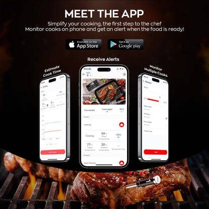 ROUUO Termómetro de carne de lectura instantánea para cocinar